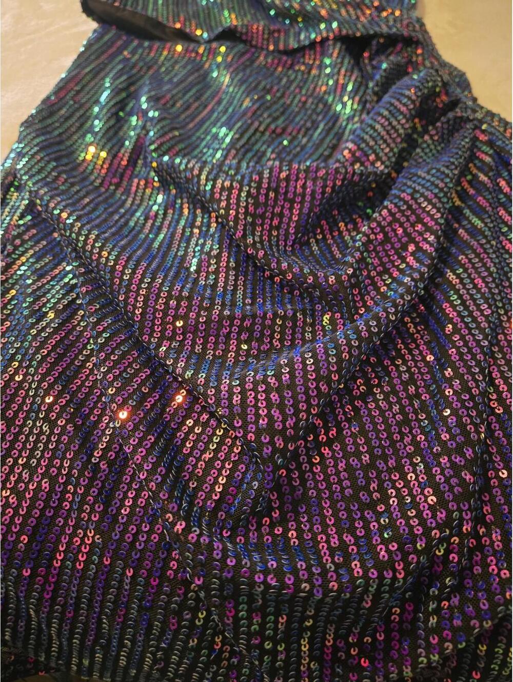 NWT Grace Karin Wrap Dress Women's M Purple Sequin Sparkly Glitter Party Club - Picture 6 of 9